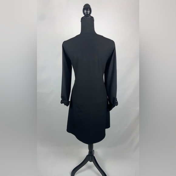 Black Dress Shirt Button Down Merona Medium Longsleeve with belt loops - Picture 5 of 11